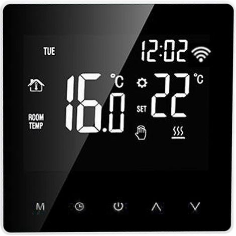 Thermostat LCD WiFi ME81H, compatible avec le chauffage au sol à eau, les chaudières murales et le chauffage au sol électrique compatible AC230V fond blanc boutons blancs 3A. (1/5)