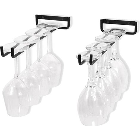 Organisateur mural pour 10 verres à vin à pied, noir, 30 cm (11 pouces) (1/5)