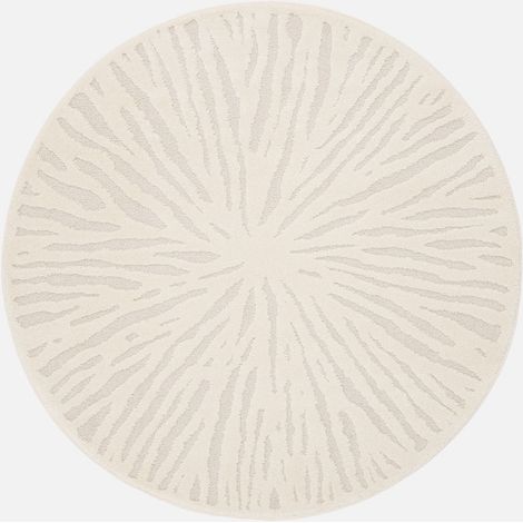 Alfombra interior shaggy redonda beige, 160cm (1/5)