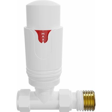 NRG Standard White Straight Thermostatic Radiator Valve Central Heating (1/3)