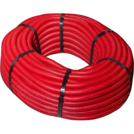 Rotes Wellrohr 29 mm, 50 Meter Wellrohr mit AENOR-Zertifikat Rohr für Elektrokabel (1/5)
