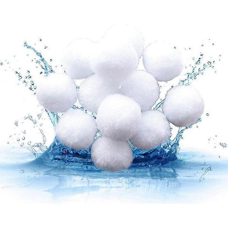 700 g de billes filtrantes pour piscine (blanches), billes filtrantes, média filtrant en fibre pour filtres à sable de piscine, filtration de l'eau. (1/5)