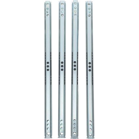 Lot de 4 glissières tiroir à double extension, 310 mm (12,2 pouces), (1/5)