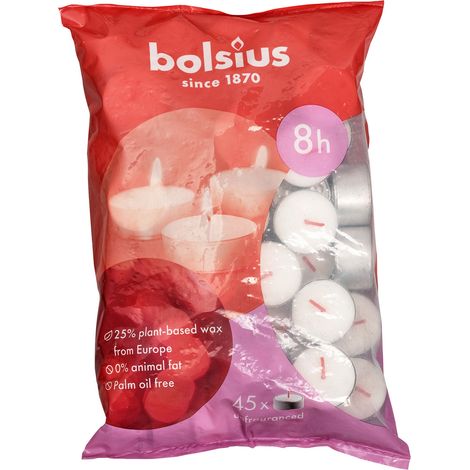 Bolsius Teelichter 45er Beutel weiß