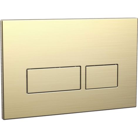 Orbit Square Dual Button Toilet Flush Plate - Brushed Brass (1/2)