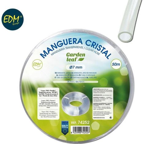 Transparenter Glasschlauch Innen-Ø 7 mm Außen-Ø 10 mm Rolle 50 m