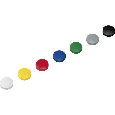Maul Magnet MAULsolid (Ø x H) 32 mm x 8.5 mm rund Gelb, Rot, Blau, Weiß, Grün, Grau, Schwarz 10 St.