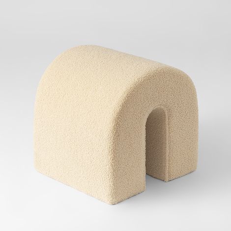wide unique white footstool (1/5)