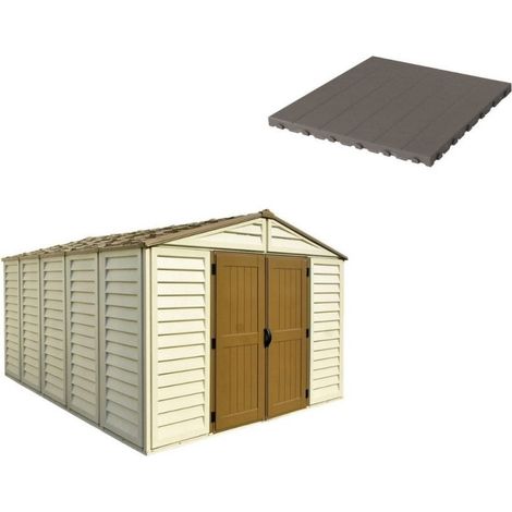 Pavimento per Casetta Box da Giardino 325x398x233 cm in Plastica Grigio