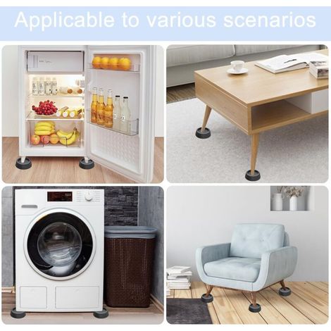 A 4 Pièces Noir Tapis Anti-vibration pour Machine à Laver, Antibruit Pied Machine a Laver avec Patin Caoutchouc, pour Machines à Laver, Sèche-Linge, Meubles, Patins Anti Vibration Lave Linge (1/4)