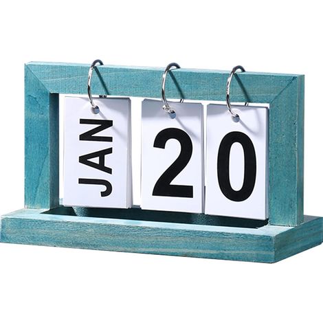 Calendrier Perpétuel - Cadre En Bois - Style Rétro Vintage - Bureau - 1 Pièce (1/5)
