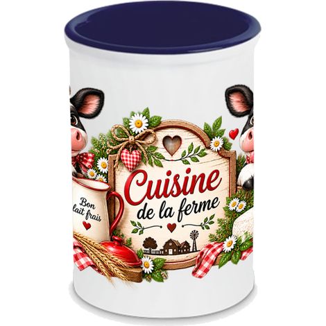 Pot à ustensiles cuisine ferme céramique 13 cm Cbkréation (1/3)