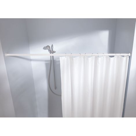Kleine Wolke Federstange für Duschvorhänge 75 - 125 cm / Ø 2,5 cm / weiß Befestigung für Duschvorhänge