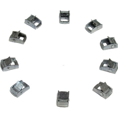 Zinc Plated Pressed Cam Buckles 12MM 50KG X10 (Metal Cambuckle Tie Down Flap Clips)