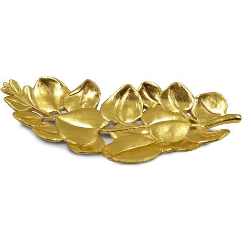 Foglia Decorazione Casa Oggettistica in Resina Colore Oro 33 cm (1/2)