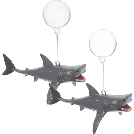 Lot de 2 décorations pour aquarium : requins flottants mignons. (1/5)