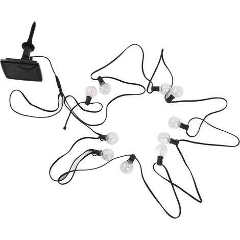 Guirlande lumineuse solaire G40 IP65 étanche pour extérieur, idéale pour les fêtes, le jardin, la cour ou la pelouse. (1/5)