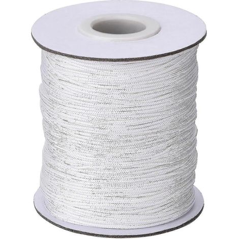 Cordon de tirage tressé blanc de 1 mm pour stores vénitiens en aluminium, idéal pour l'horticulture et l'artisanat, 109 yards/rouleau (1/5)
