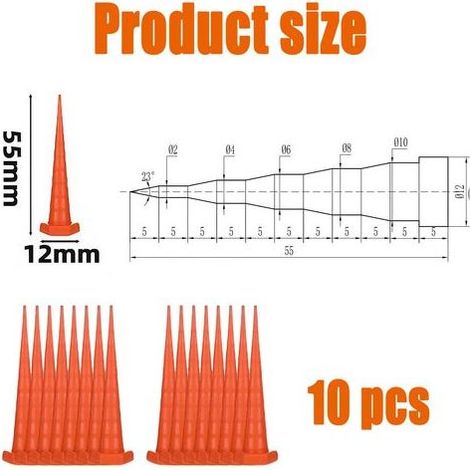 Lot de 10 bouchons de service d'huile hydraulique, 55 mm, pour tuyaux d'huile hydraulique, bouchons en caoutchouc universels, pour tuyau et protection contre les fuites de tuyau (10, petit) (1/5)
