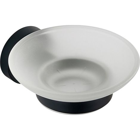 Porte-savon SAMBA, verre dépoli, noir mat