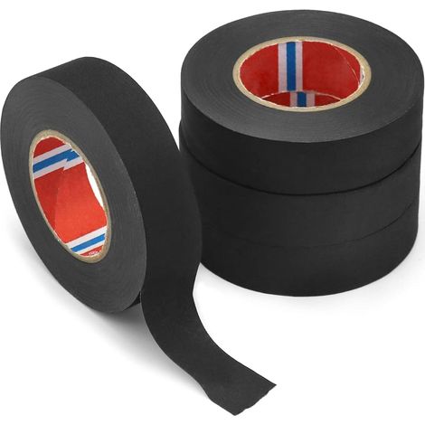 4 Pièces Scotch Tissu de Voiture, Ruban Chiffon de Voiture, Ruban Adhésif Isolant électrique Imperméable Haute Température pour Harnais de Cablage Voiture Moto, 19 mm x 20 M (1/5)