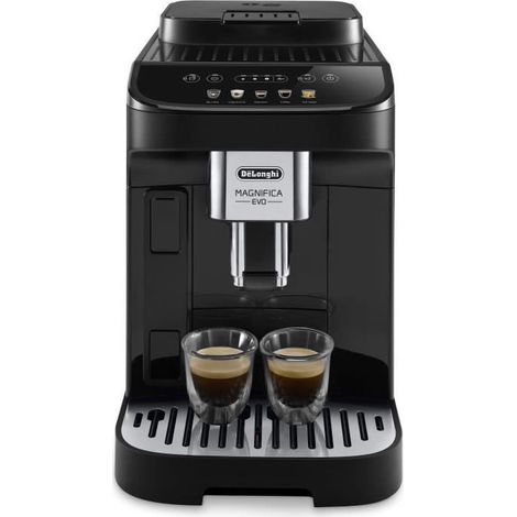 Delonghi – Cafetière à dosettes avec broyeur – Machine expresso 5 recettes – Design moderne – Panneau tactile intuitif – Noir