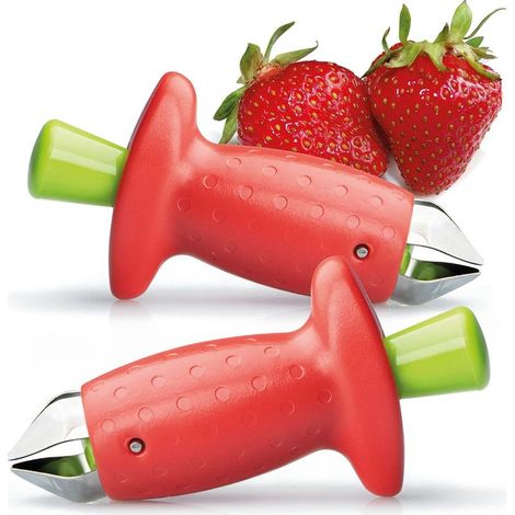 2x extracteur de tiges de fraises, extracteur de tiges,retrait facile des tiges,acier inoxydable+plastique (1/5)
