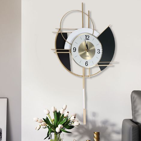 Horloge Murale Pendule Swinging Nordic Grande Stainless Steel Alloy 64cm Silencieuse Sans Tic Tac pour Salon Chambre Bureau (1/4)
