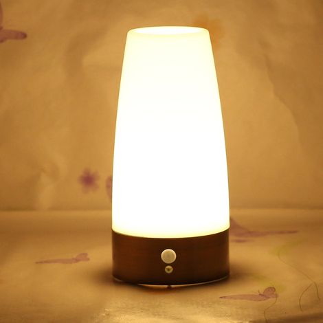 Veilleuse intelligente sans fil à détecteur de mouvement, fonctionnant sur piles, lampe de chevet/de bureau pour chambre, salon, cuisine, chambre d'enfant (1/5)