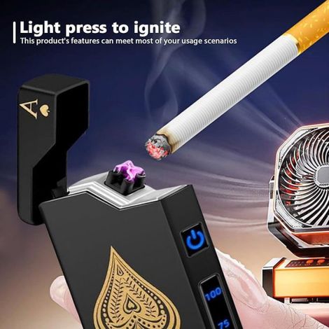 Briquet à arc électronique USB : Étanche et coupe-vent rechargeable avec Type-C Noir (1/5)