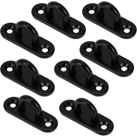 8 Pièces Noir Plaque à Oeillets pour Crochets Balançoires Accessoires de Hamacs (1/5)