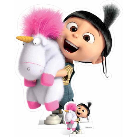 Figurine en carton Les Minions Agnès et la licorne en peluche Hauteur 118 cm (1/5)
