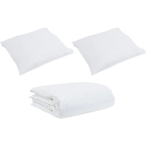 Ensemble de Duvet avec oreiller 3 pcs,Couette Blanc Coton CFW35333 (1/5)