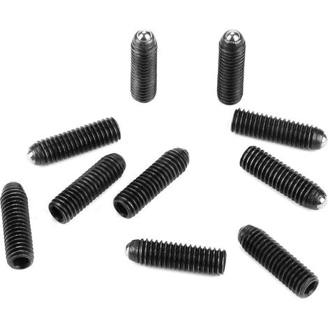 Piston à bille, piston à vis, 10 pièces M6 filetage à six pans creux en acier au carbone jeu de pistons à ressort à bille(XL) (1/5)