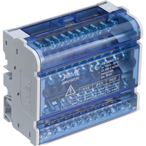 Distribuidor bm 4 polos 125a 11 conexiones - qm412511c