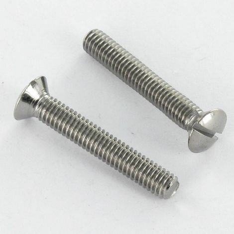 Vis métaux Laiton chrome Tête fraisée bombée TFB Fendue M4X16-1 pièce