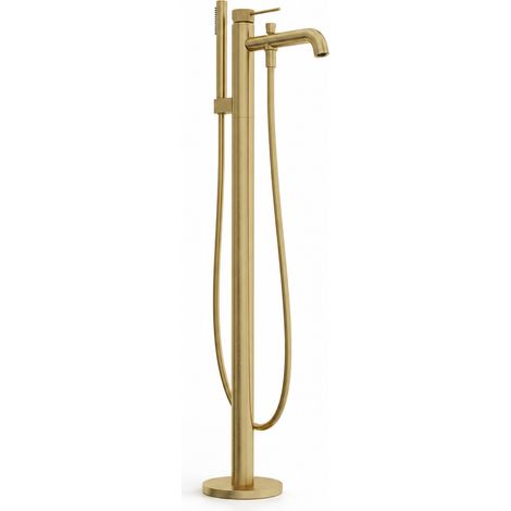 Rubinetto per vasca da bagno a pavimento AquaElegance in ottone dorato (1/5)
