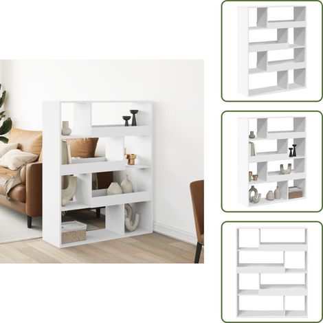 Cloison de séparation blanc 100x33x125,5 cm bois d'ingénierie - Cloison De Séparation - Cloisons De Séparation - Séparateur De Pièce - Cloison De Bureau (1/5)