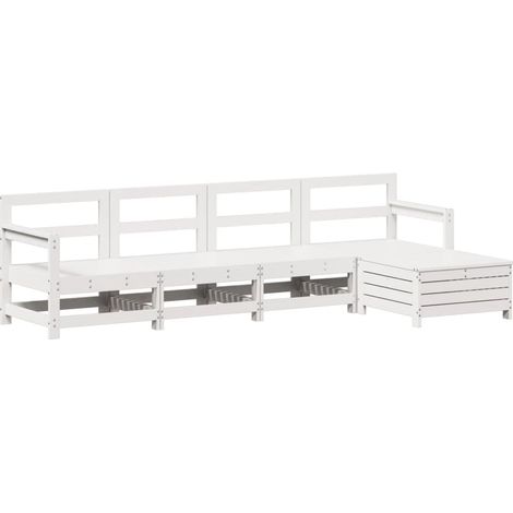 Maison Exclusive - Set Salotto da Giardino 5 pz Bianco in Legno Massello di Pino