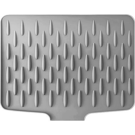 Tapis Egouttoir Vaisselle, Gris Foncé Tapis Egouttoir Vaisselle Silicone, Dimensions 40 × 32,5 cm Silicone Dish Drying Mat, Convient pour L'Évier de Cuisine, Vaisselle, Fruits et Légumes (1/5)