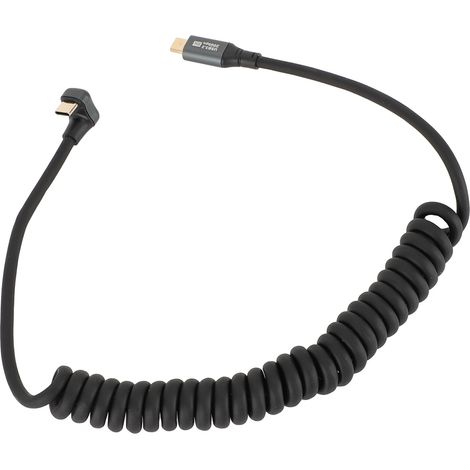 Câble USB-C vers USB-C PD100W à charge rapide USB 3.2 20 Gbit/s 20 V 5 A, audio et vidéo 8K 60 Hz, câble spiralé extensible, connecteurs USB-C mâle vers USB-C mâle en forme de U (1/5)