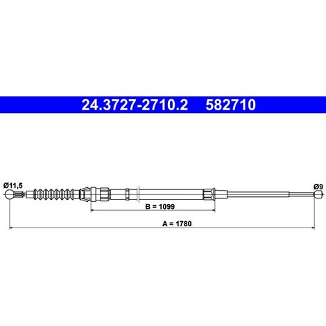 Tirette à câble, frein de stationnement ATE 24.3727-2710.2 SEAT 6R0 609 721 E