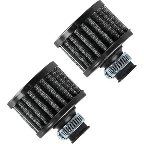 2 Pieces 12mm Air Filter Car Air Intake Filter Turbo Breather Filter Cold Air Intake Filter for Motorcycle Air Intake Filter Oil Pan Filter Black (1/5)