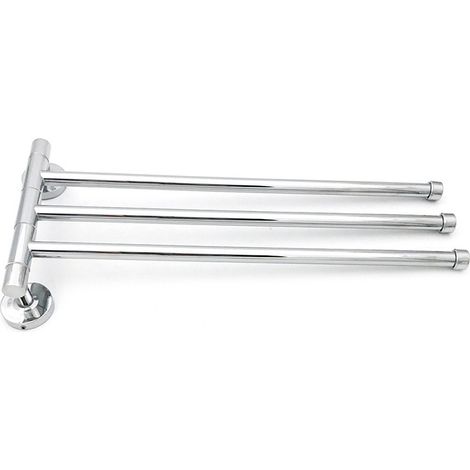 Porte-Serviettes Murale avec 3 Barres 180°Rotatives Sèche-Serviettes Salle de Bain (1/5)