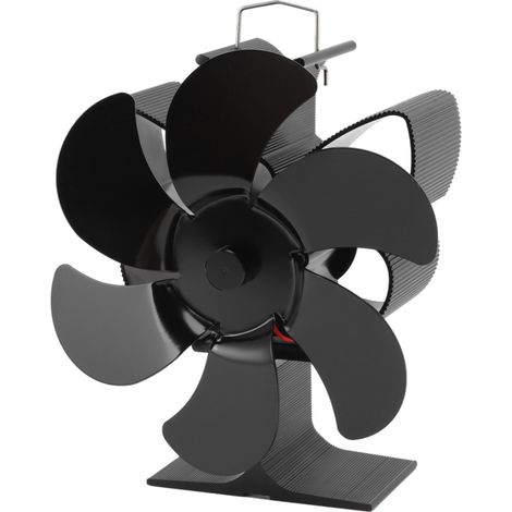 Ventilateur de poêle à 6 pales, débit d'air accru, fonctionnement silencieux, résistant à l'usure, noir, taille S (1/5)