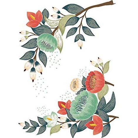 Abnehmbarer Wandaufkleber für Badezimmer und Toilette, Blumenmuster - Abnehmbarer Wandaufkleber für Badezimmer und Toilette, Blumenmuster (1/5)