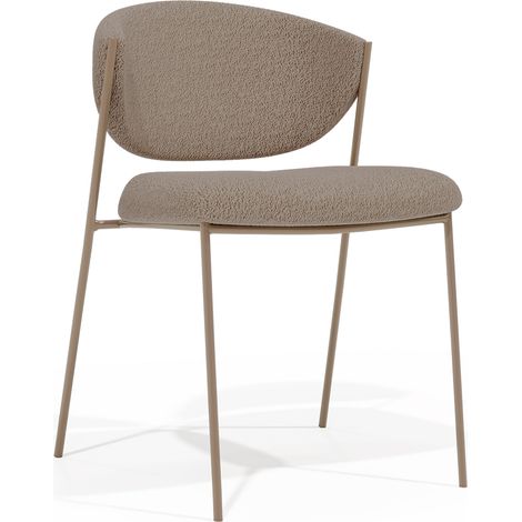 Dining chair - Upholstered in Bouclé Fabric - Seda Taupe (1/5)
