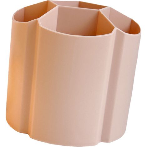 Pot à crayons tendance et mignon en plastique à plusieurs compartiments, grande capacité, boîte de rangement pour crayons de bureau pour filles, couleur café (1/5)