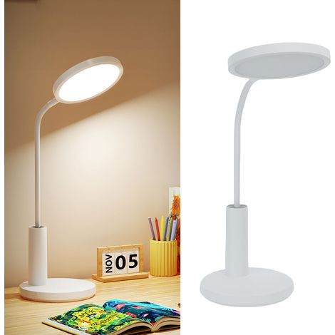 Lampe de bureau avec base stable, 350 lm, ultra-lumineuse, à intensité variable en continu, idéale pour la maison, le travail, la lecture, la chambre ou la table de chevet (CY-8628). (1/5)