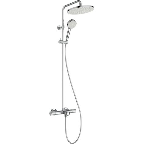 Colonne bain-douche, Pommeau de douche à économie d'eau avec jets variables, protection anti-brûlures et fonction thermostat – Chrome (510.5x1117 mm) (1/5)
